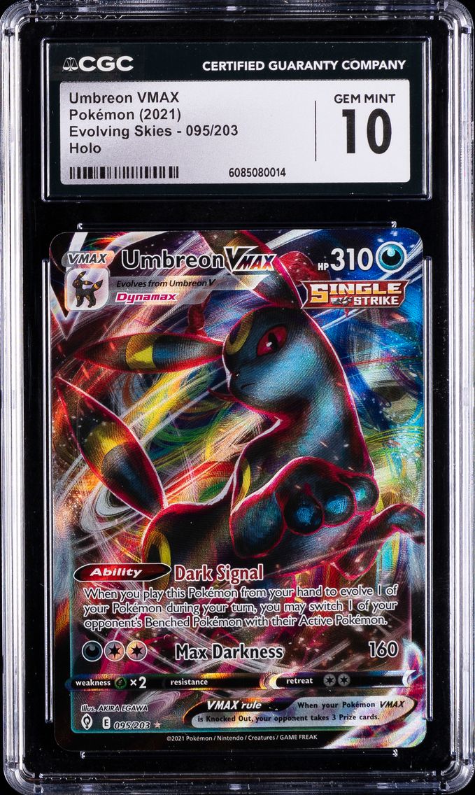 2021 #095 Full Art/Umbreon Vmax CGC 10 Sword & Shield Evolving Skies Pokemon