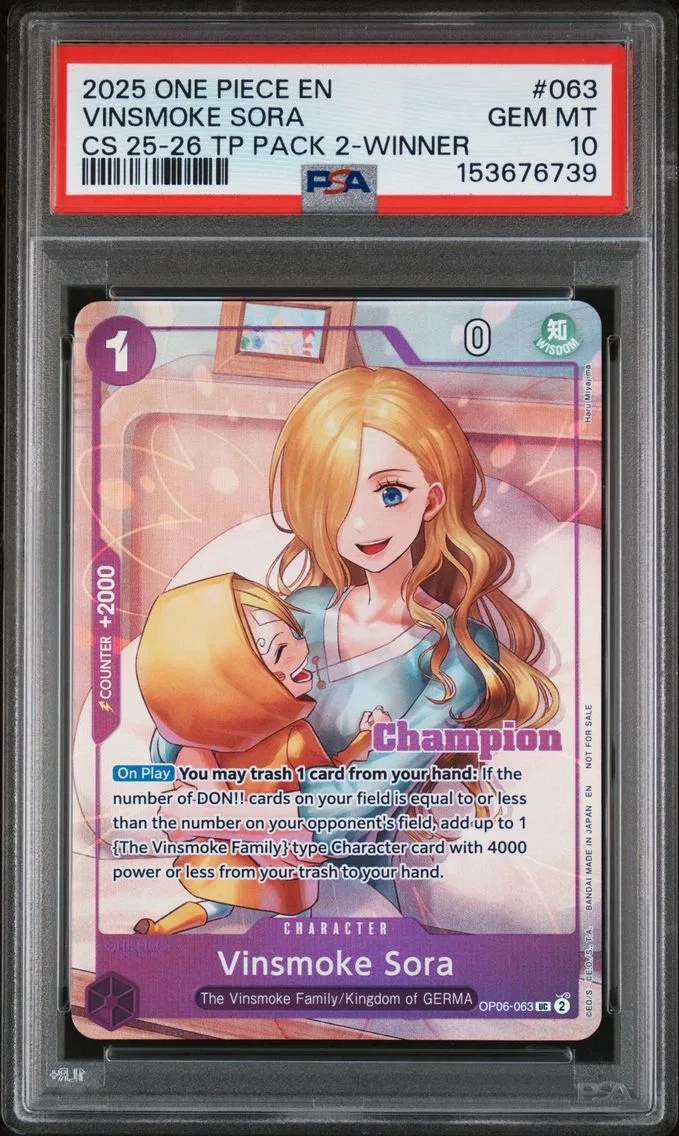 2025 #063 Vinsmoke Sora PSA 10 One Piece Championship 25-26 Top Player Pack 2