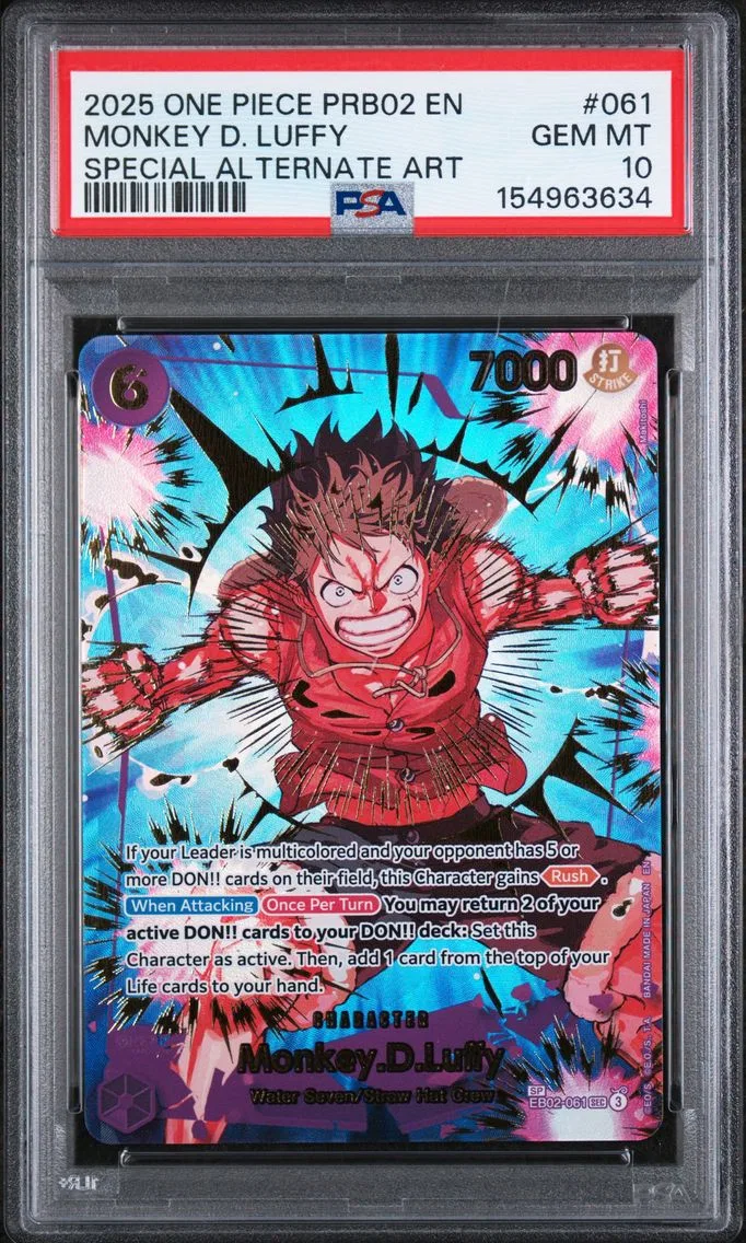 2025 #061 Monkey D. Luffy PSA 10 One Piece PRB02-Premium Booster -One Piece Card the Best- Vol.2