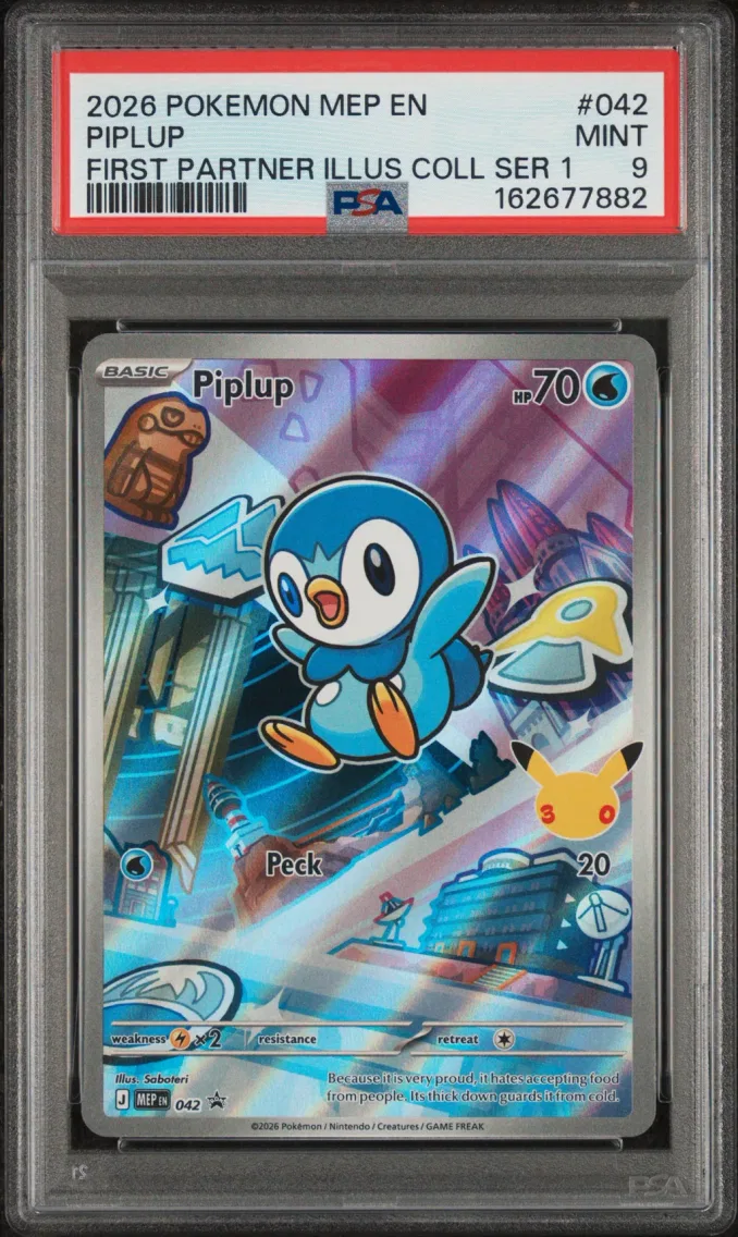2026 #042 Piplup PSA 9 Mep EN-Me Black Star Promo