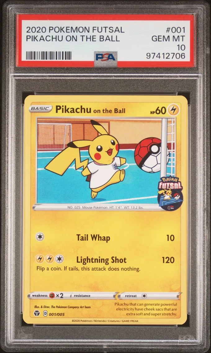2020 #001 Pikachu on the Ball PSA 10 Futsal