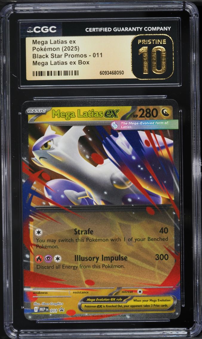 2025 #011 Mega Latias EX CGC 10 Pristine Mep EN-Me Black Star Promo Pokemon