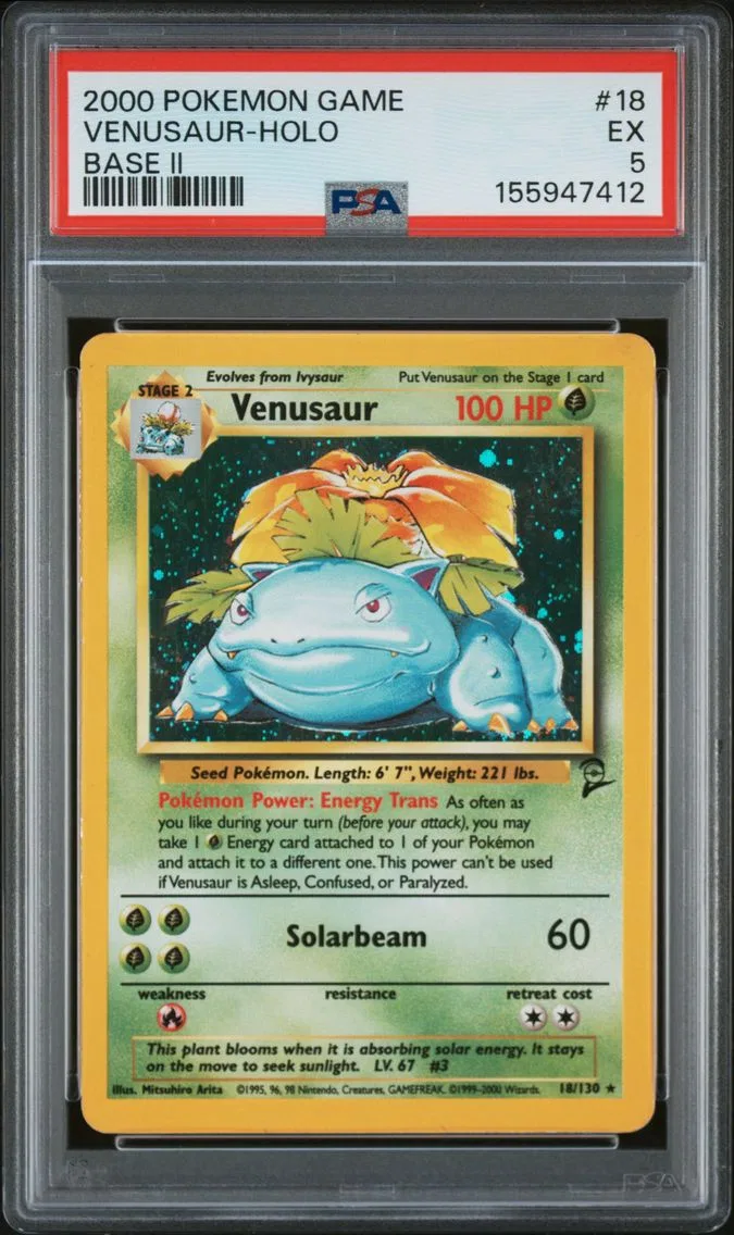 2000 #18 Venusaur-Holo PSA 5 Game Base II