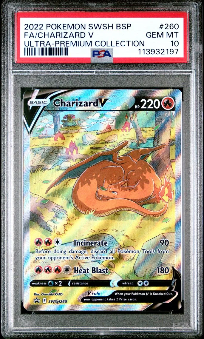 2022 #260 Full Art/Charizard V PSA 10 Swsh Black Star Promo