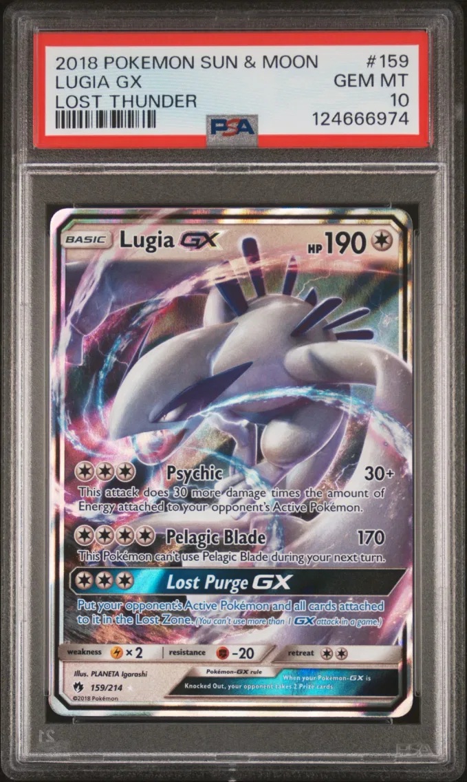 2018 #159 Lugia GX PSA 10 Sun & Moon Lost Thunder
