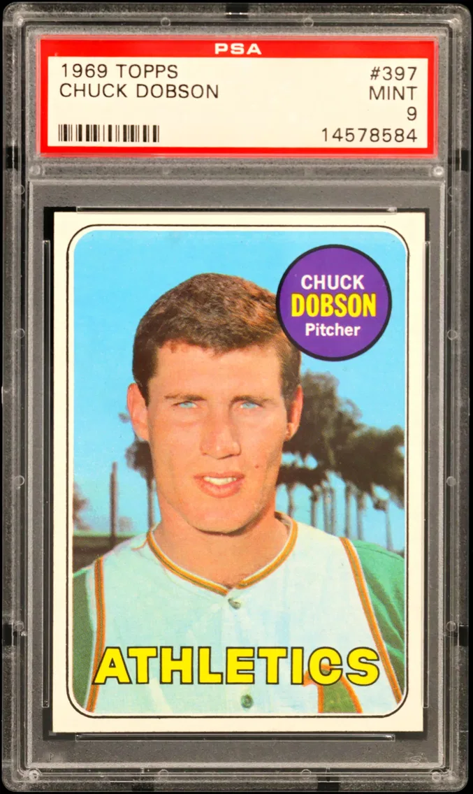 1969 #397 Chuck Dobson PSA 9 Topps