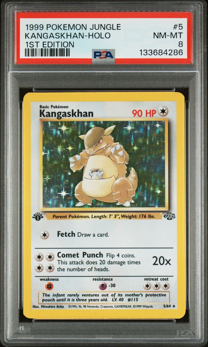 1999 #5 Kangaskhan-Holo 1st Edition PSA 8 Jungle