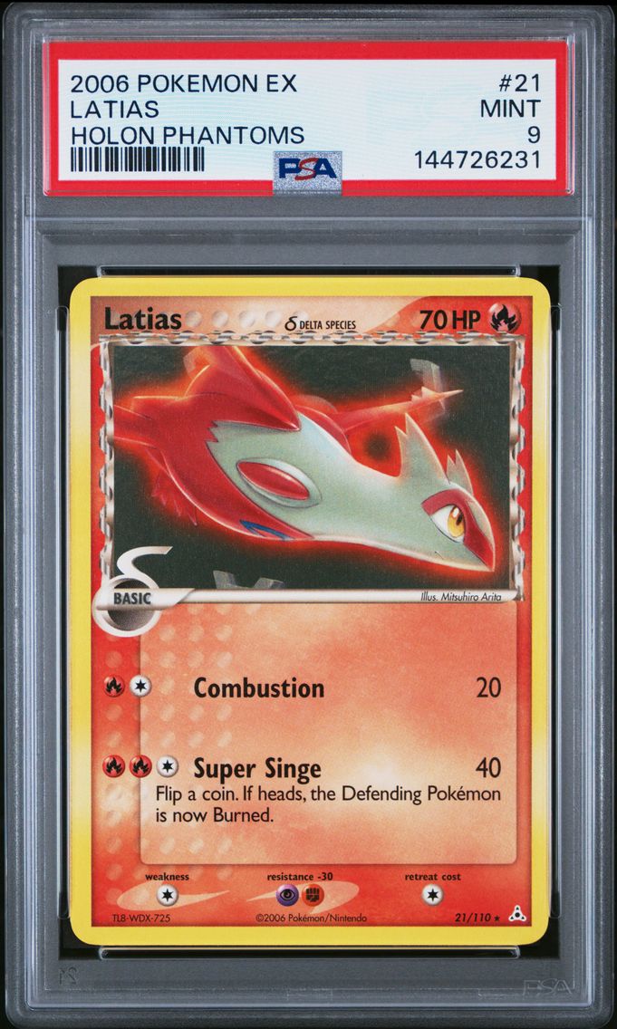 2006 #21 Latias PSA 9 EX Holon Phantoms Pokemon