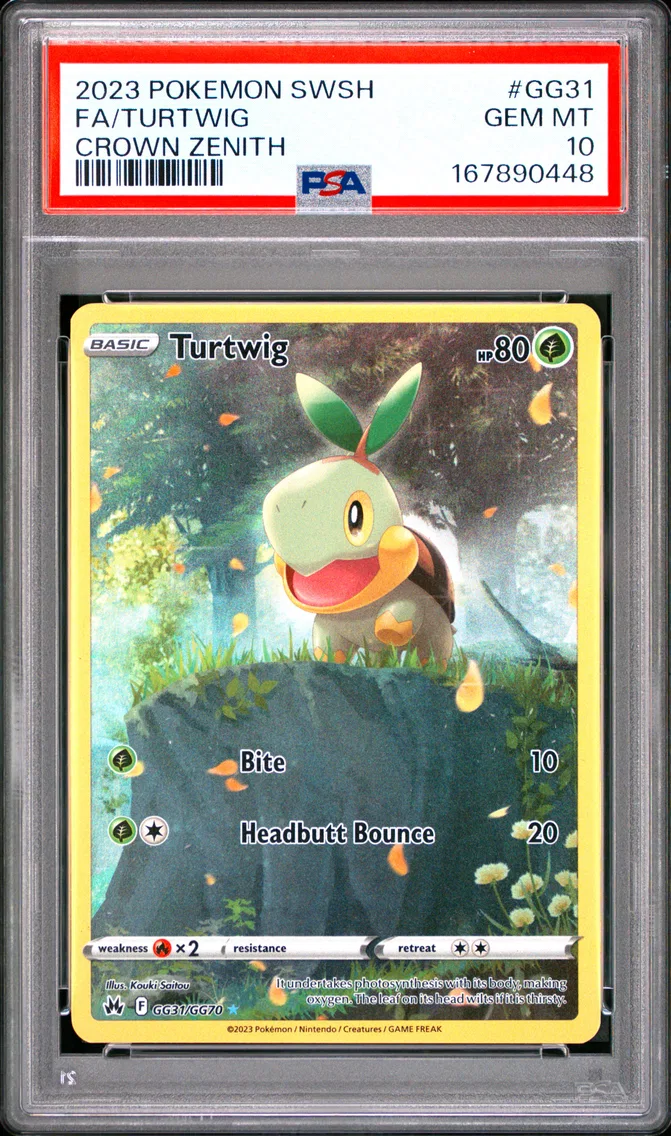 2023 #GG31 Full Art/Turtwig PSA 10 Sword and Shield Crown Zenith