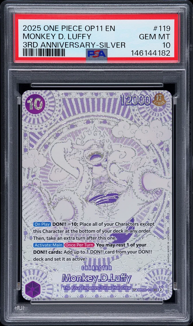 2025 #119 Monkey D. Luffy PSA 10 One Piece OP11-A Fist of Divine Speed