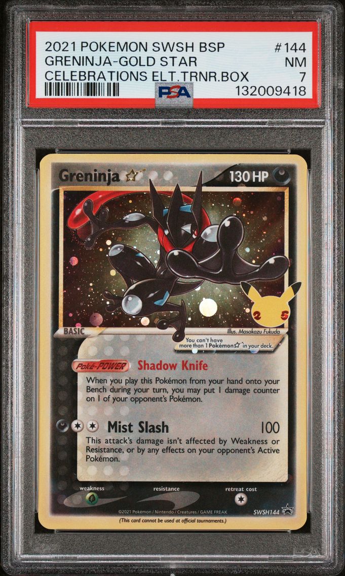 2021 #144 Greninja-Gold Star PSA 7 Swsh Black Star Promo