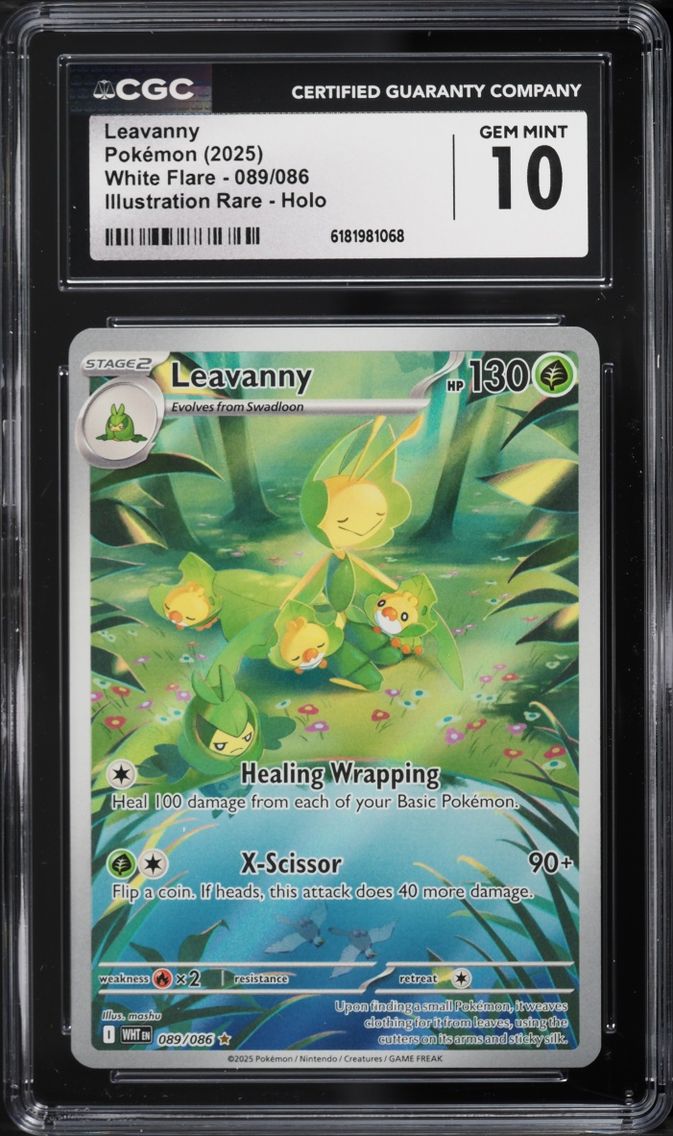 2025 #89 Leavanny CGC 10 Pokemon Scarlet & Violet White Flare IR