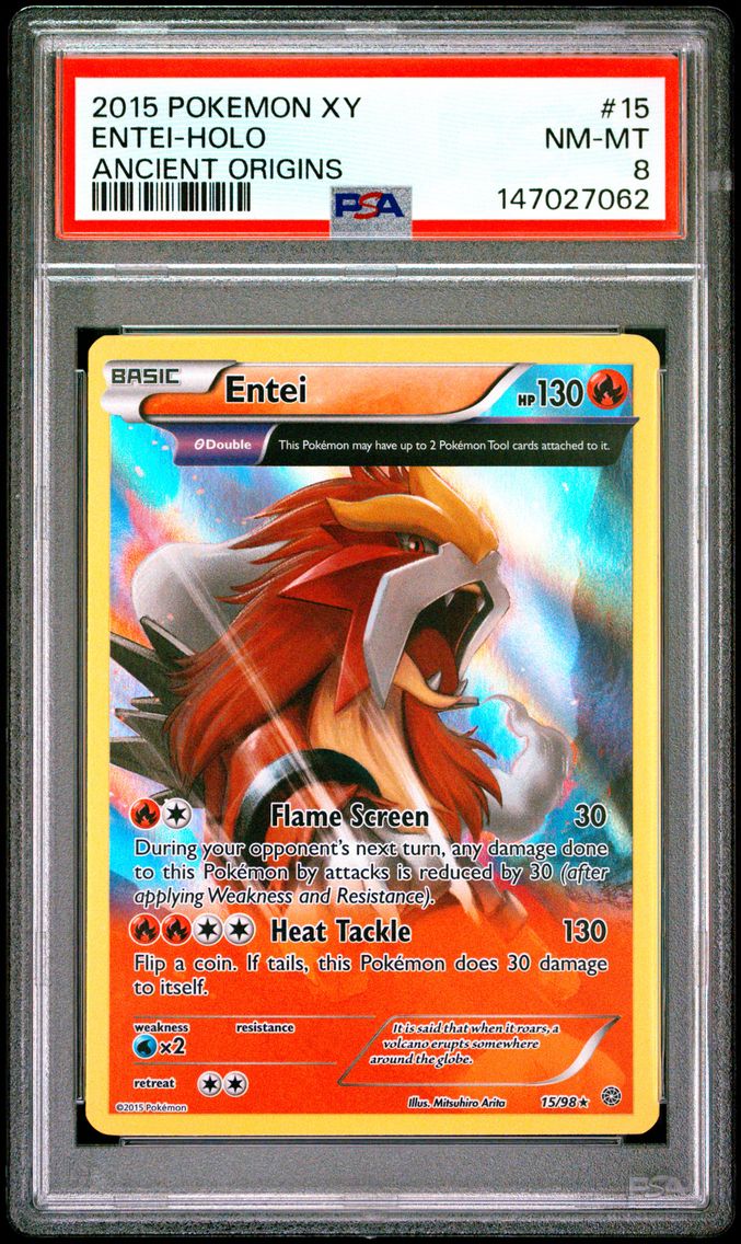 2015 #15 Entei-Holo PSA 8 XY Anc