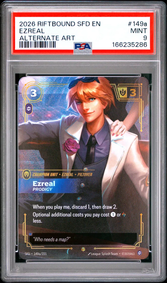 2026 #149a Ezreal - Prodigy PSA 9 Riftbound: League of Legends Sfd-Spiritforged