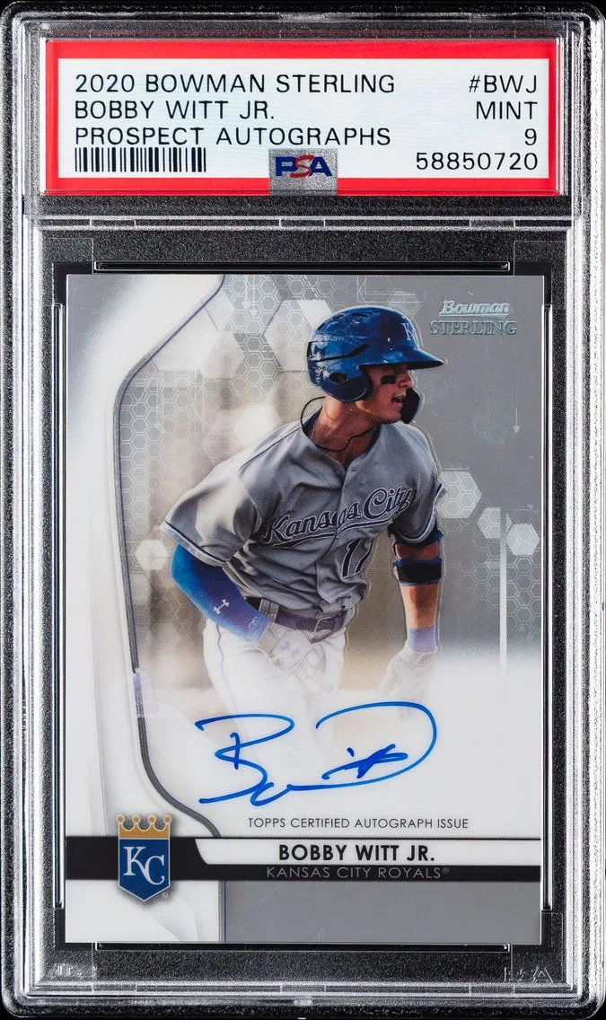2020 #BWJ Bobby Witt Jr. PSA 9 Bowman Sterling Prospect Autographs