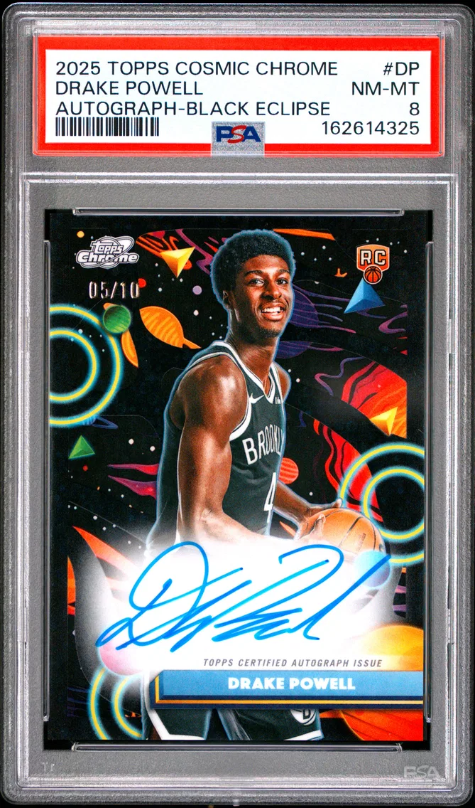 2025 #DP Drake Powell PSA 8 Topps Cosmic Chrome Cosmic Chrome Autographs