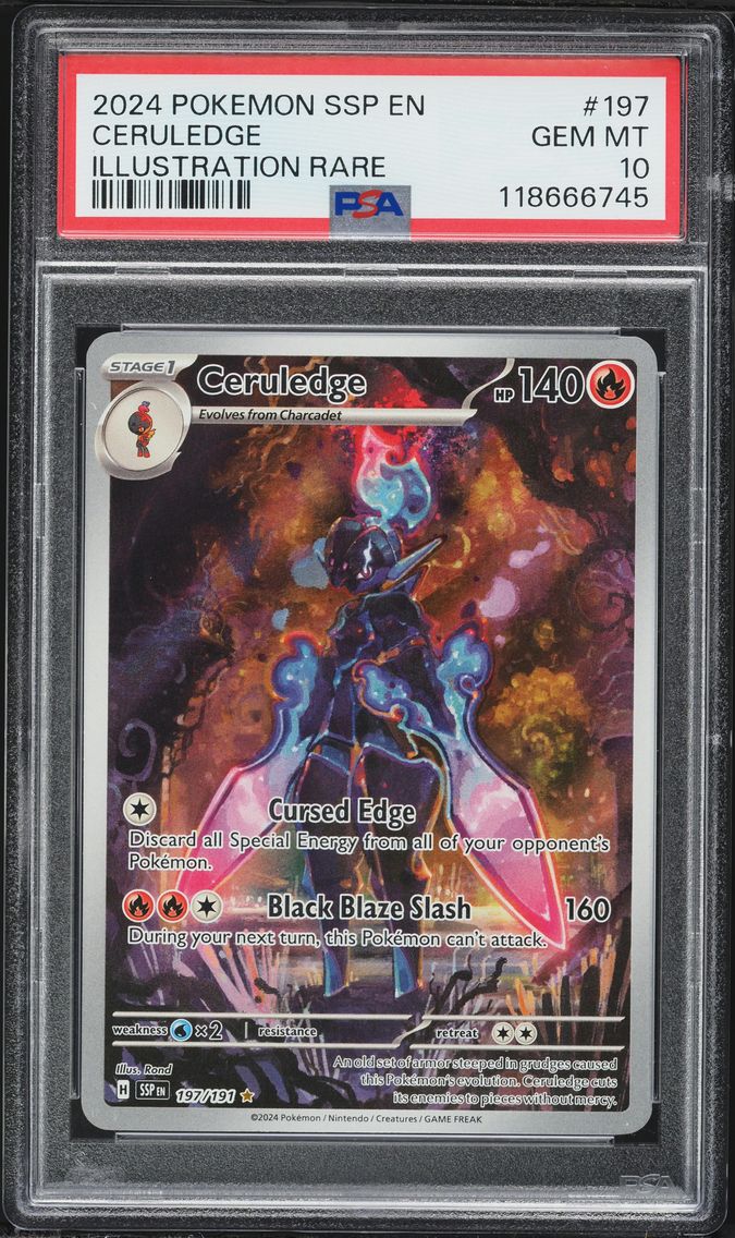 2024 #197 Ceruledge PSA 10 Ssp EN-Surging Sparks Pokemon