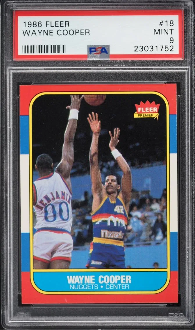 1986 Fleer Basketball Wayne Cooper #18 PSA 9 MINT