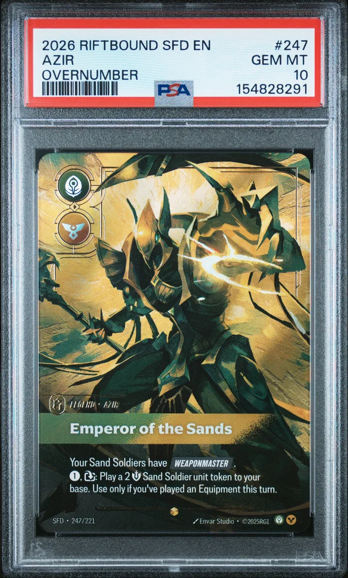 2026 #247 Azir - Emperor of the Sands PSA 10 Riftbound: League of Legends Sfd-Spiritforged