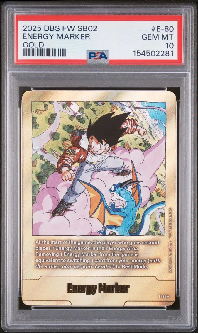 2025 #E-80 Energy Marker PSA 10 Dragon Ball Super Card Game Fusion World Manga Booster 02