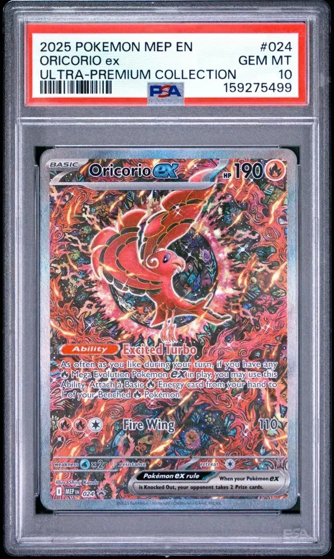 2025 Pokemon Mep EN-Me Black Star Promo Oricorio EX Mep EN-Me Black Star Promo #024 PSA 10