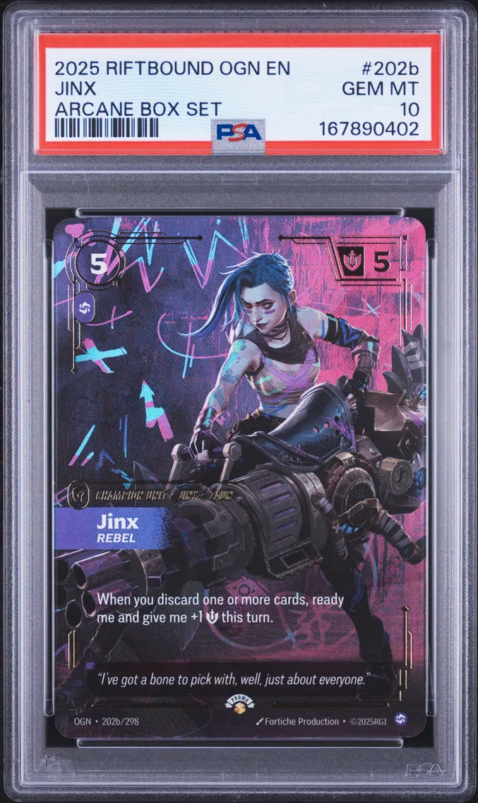 2025 #202b Jinx - Rebel PSA 10 Riftbound: League of Legends Ogn-Origins