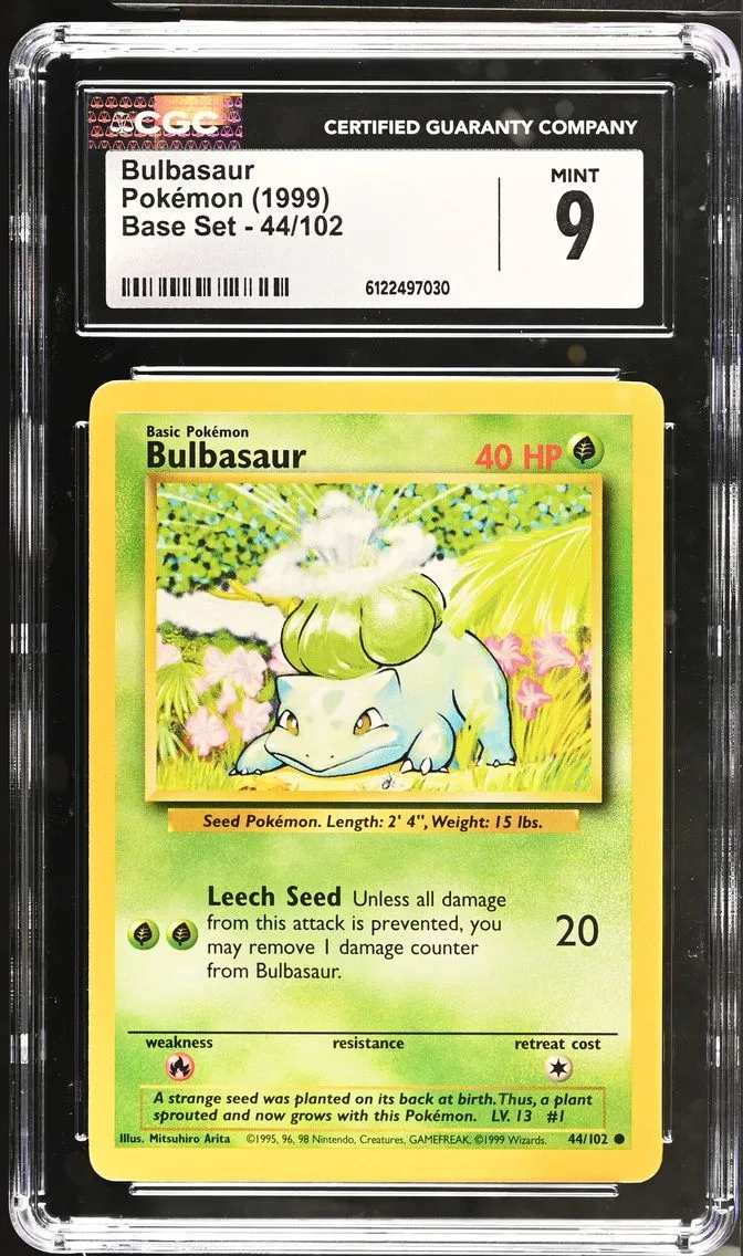 1999 #44 Bulbasaur CGC 9 Base Set - Unlimited - English