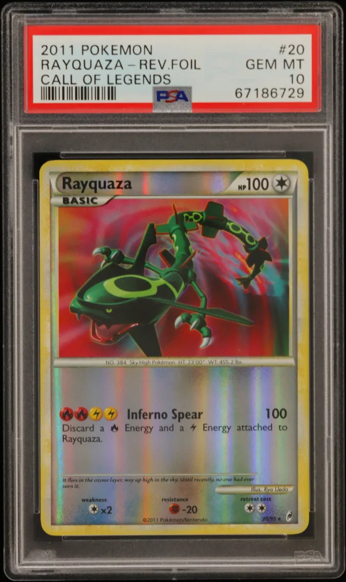 2011 #20 Rayquaza-Reverse Foil PSA 10 Call of Legends