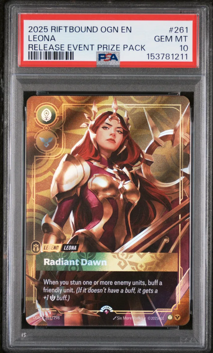 2025 #261 Leona - Radiant Dawn PSA 10 Riftbound: League of Legends Ogn-Origins
