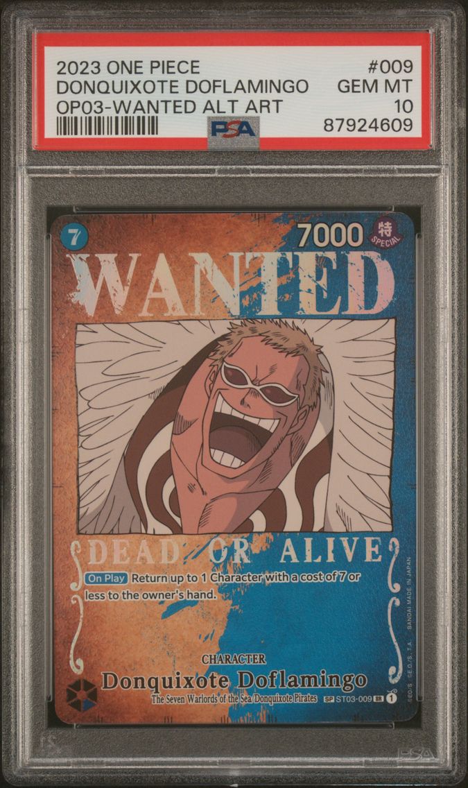 2023 #009 Donquixote Doflamingo PSA 10 One Piece OP03-Pillars of Strength