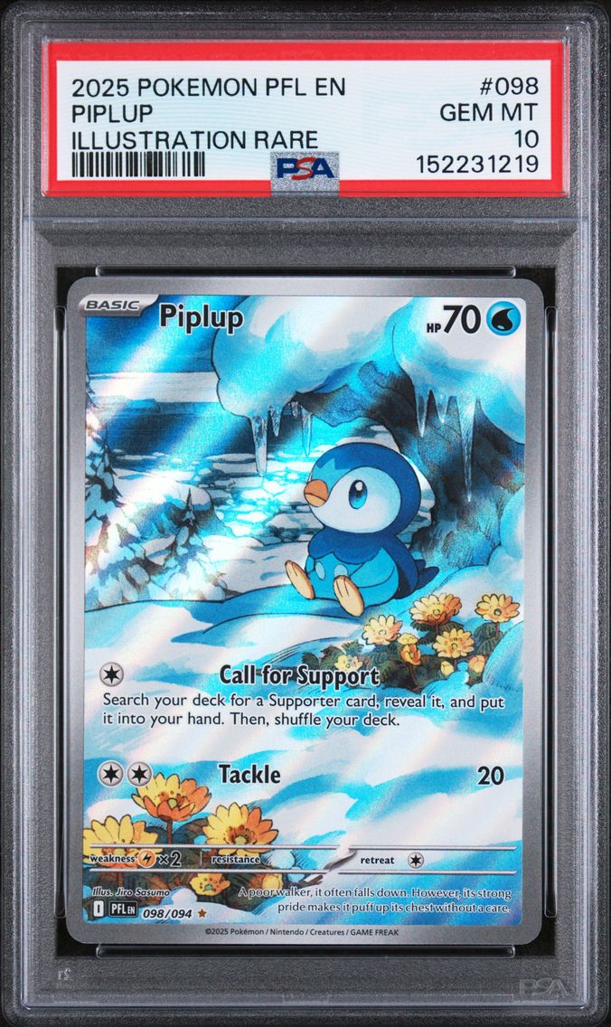 2025 #098 Piplup PSA 10 Pfl EN-Phantasmal Flames