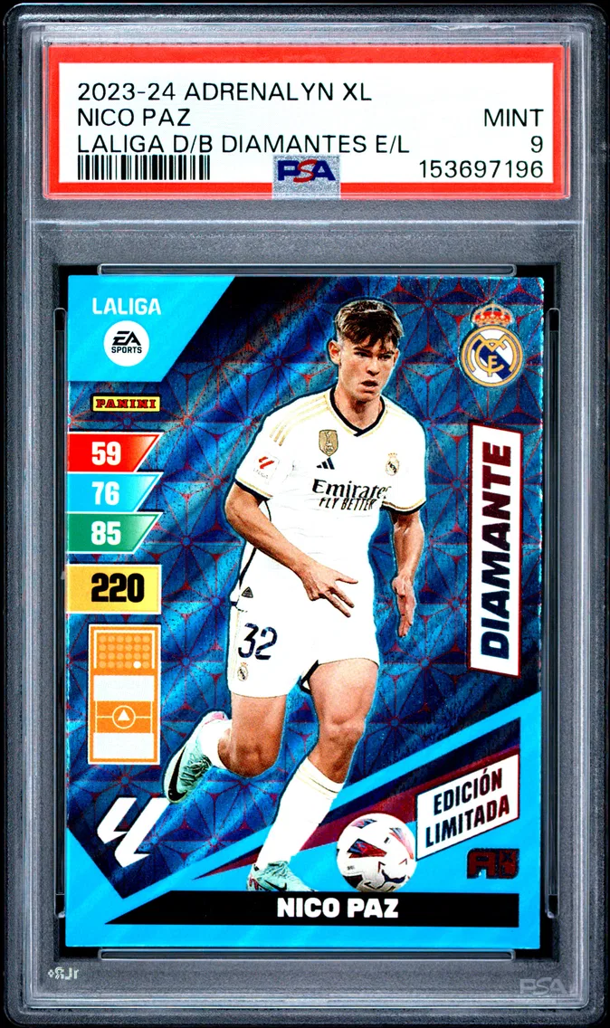 2023 #NA Nico Paz PSA 9 Panini Adrenalyn XL Laliga Dream Box Diamantes Edicion Limitada