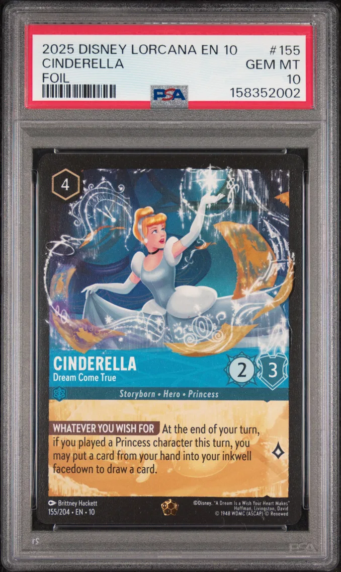 2025 #155 Cinderella - Dream Come True PSA 10 Disney Lorcana EN 10-Whispers in the Well