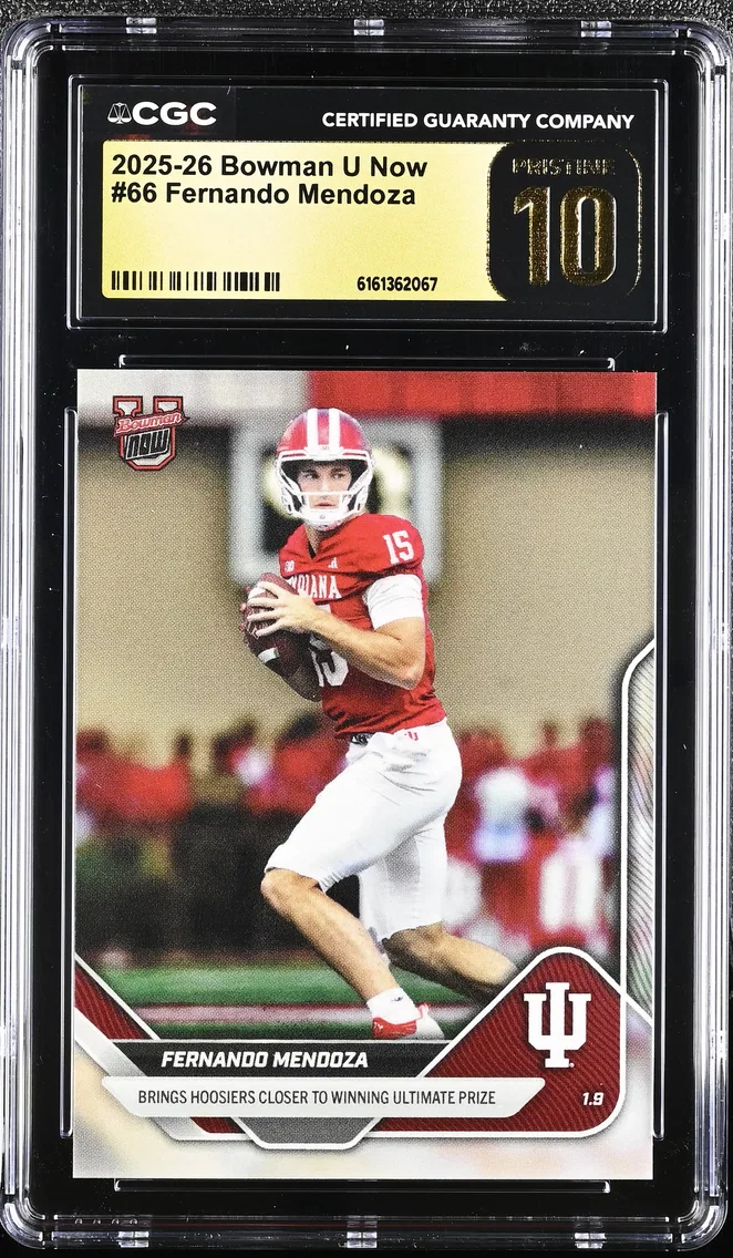 2025 #66 Fernando Mendoza CGC 10 Pristine Bowman U Now