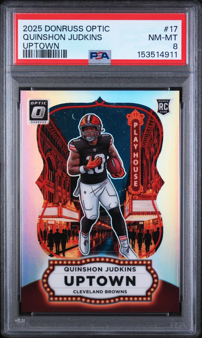 2025 #17 Quinshon Judkins PSA 8 Panini Donruss Optic Uptown