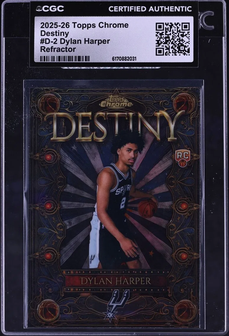 2025 Topps Chrome Destiny Refractor Dylan Harper ROOKIE #D-2 CGC AUTH