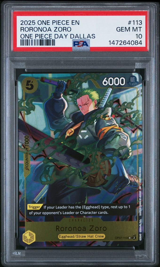 2025 #113 Roronoa Zoro PSA 10 On