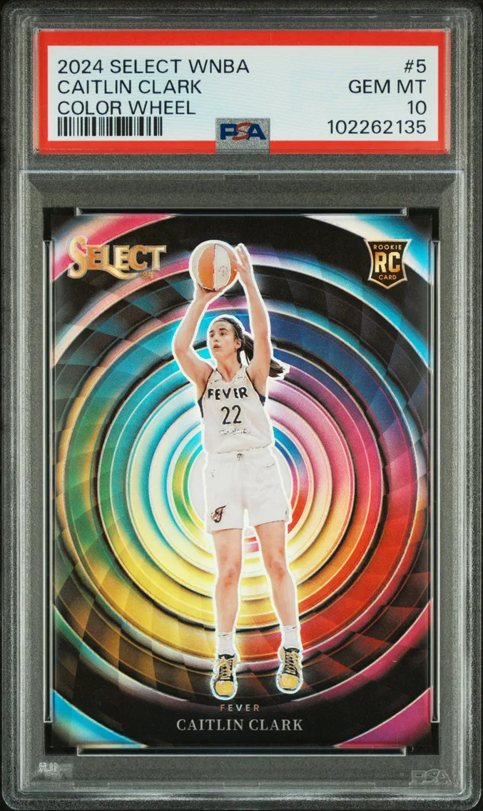 2024 #5 Caitlin Clark PSA 10 Panini Select WNBA Color Wheel