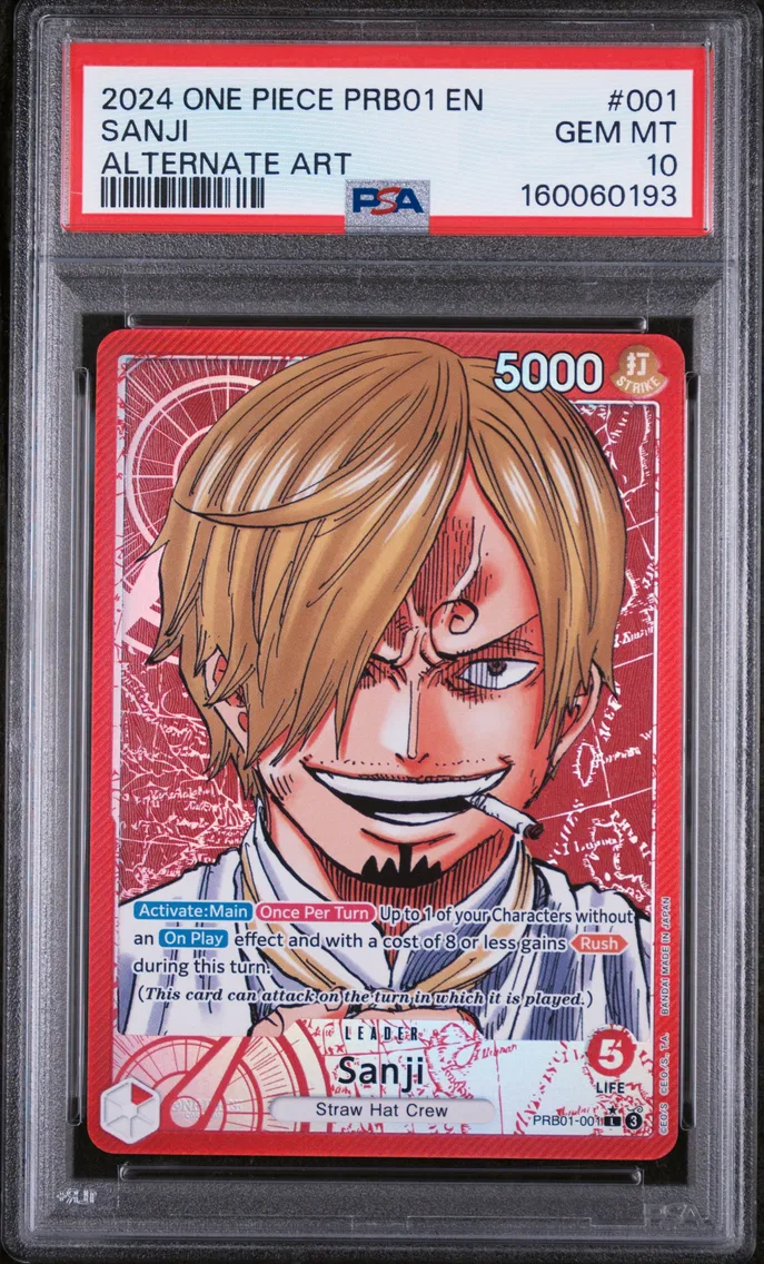 2024 #001 Sanji PSA 10 One Piece PRB01-Premium Booster -One Piece Card the Best-