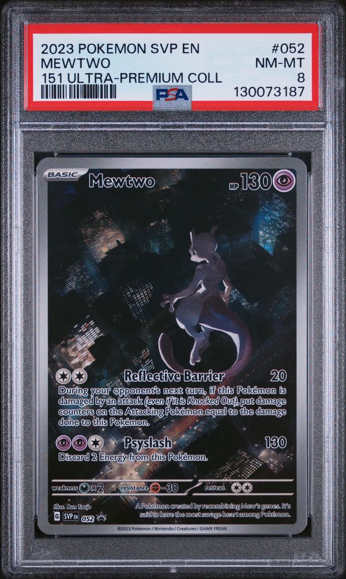 2023 #052 Mewtwo PSA 8 Svp EN-SV Black Star Promo