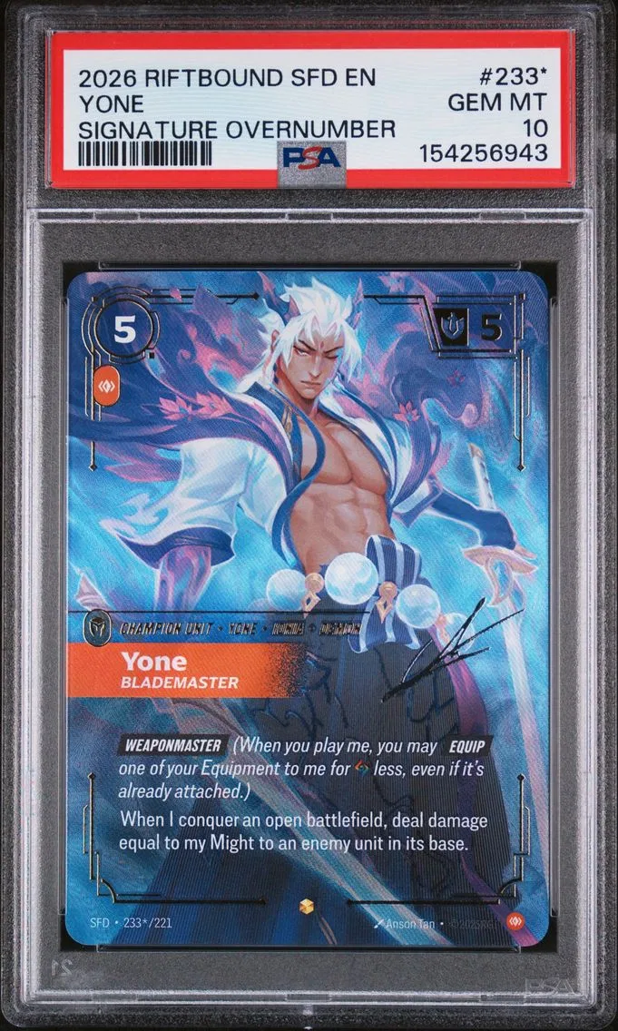 2026 #233* YONE PSA 10 Riftbound: League of Legends Sfd-Spiritforged