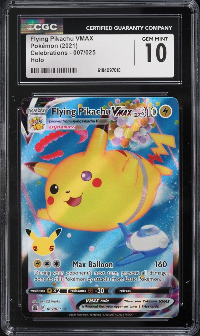 2021 #7 Flying Pikachu VMAX CGC 10 Pokemon Sword & Shield Celebrations Full Art