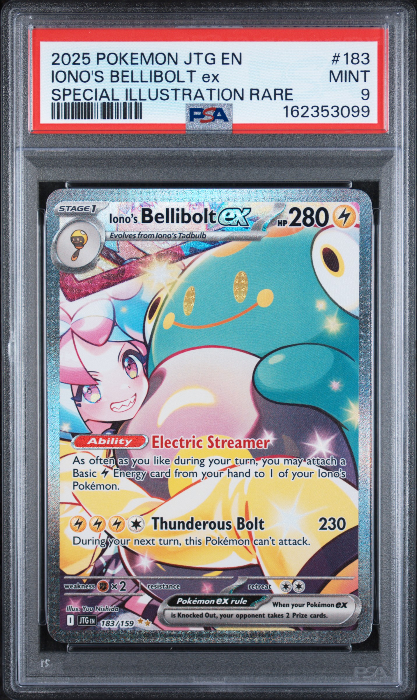 2025 #183 Iono'S Bellibolt Ex PSA 9 Jtg En-Journey Together