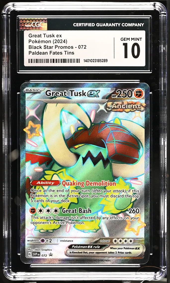 2024 #072 Great Tusk ex CGC 10 Black Star Promos - Scarlet & Violet SVP EN - English