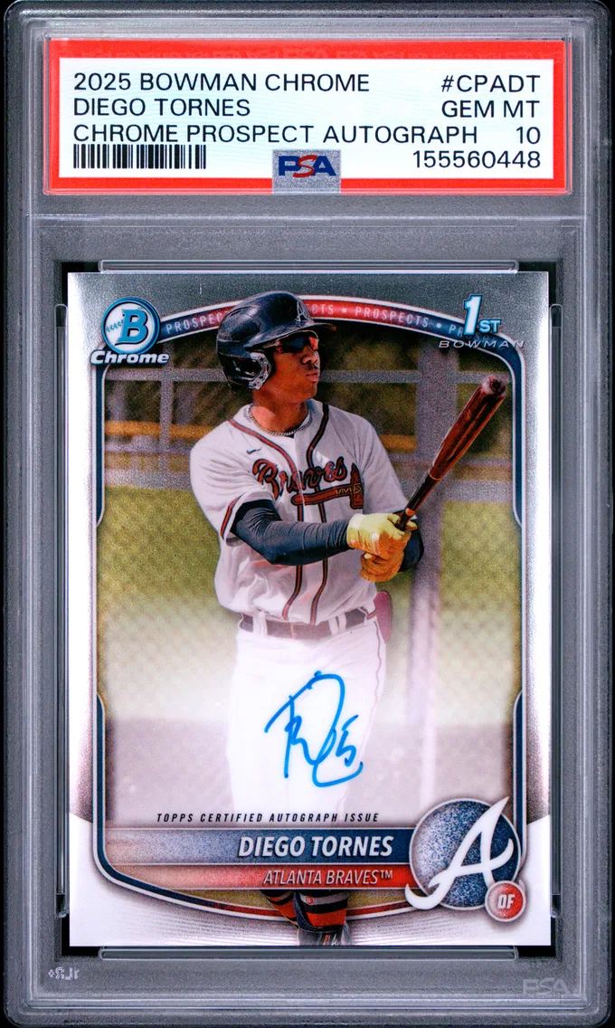 2025 #CPADT Diego Tornes PSA 10 Bowman Chrome Prospect Autographs