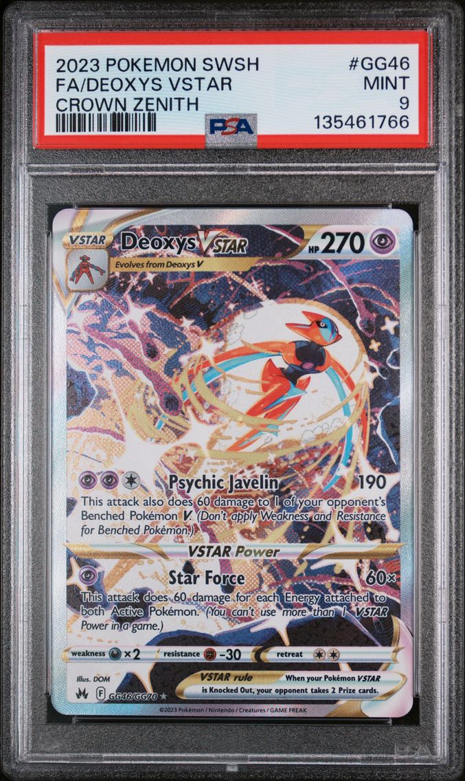 2023 #GG46 Full Art/Deoxys Vstar PSA 9 Sword and Shield Crown Zenith