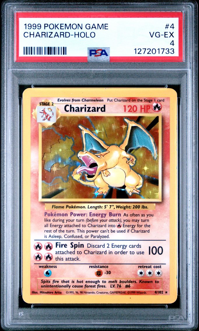 1999 #4 Charizard-Holo PSA 4 Game Pokemon
