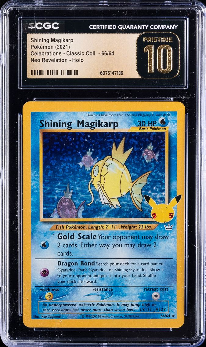 2021 #66 Shining Magikarp-Holo CGC 10 Pristine Celebrations Classic Collection Pokemon