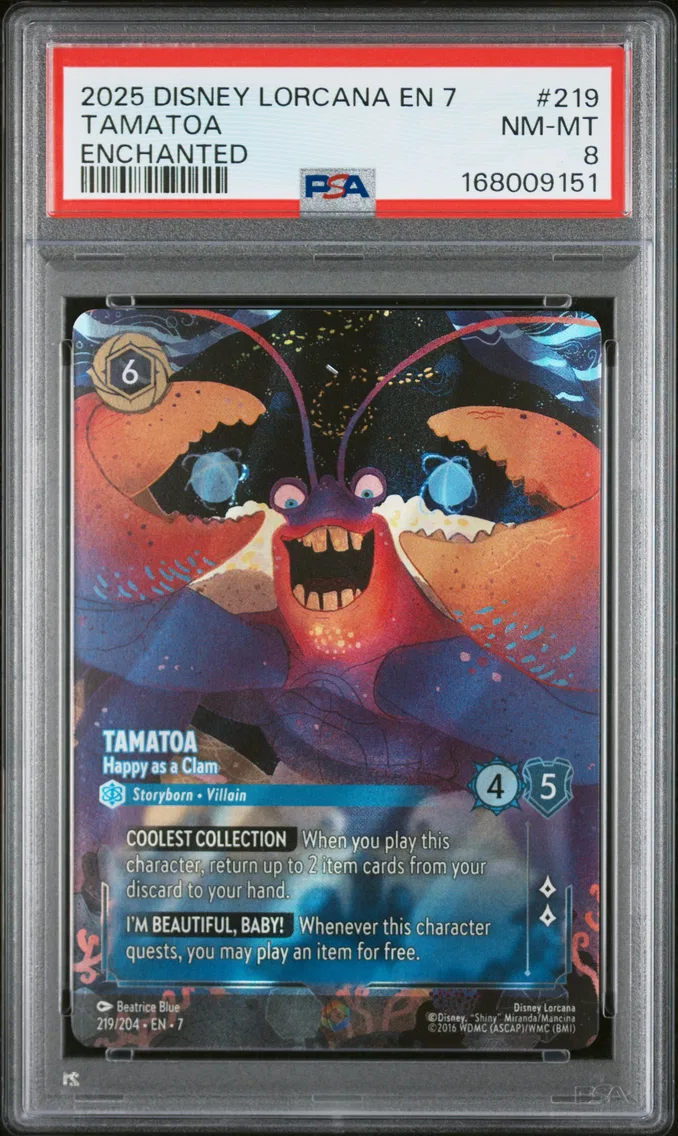 2025 #219 Tamatoa - Happy As A Clam PSA 8 Disney Lorcana EN 7-Archazia's Island