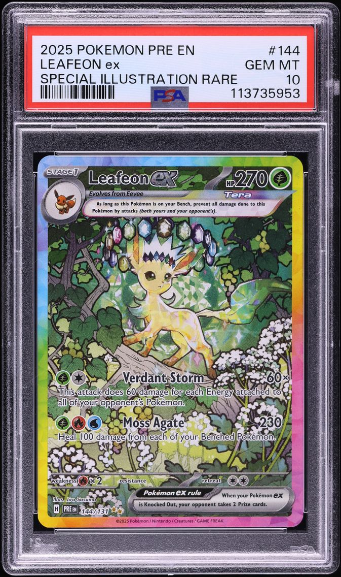 2025 #144 Leafeon EX PSA 10 Pre EN-Prismatic Evolutions Pokemon